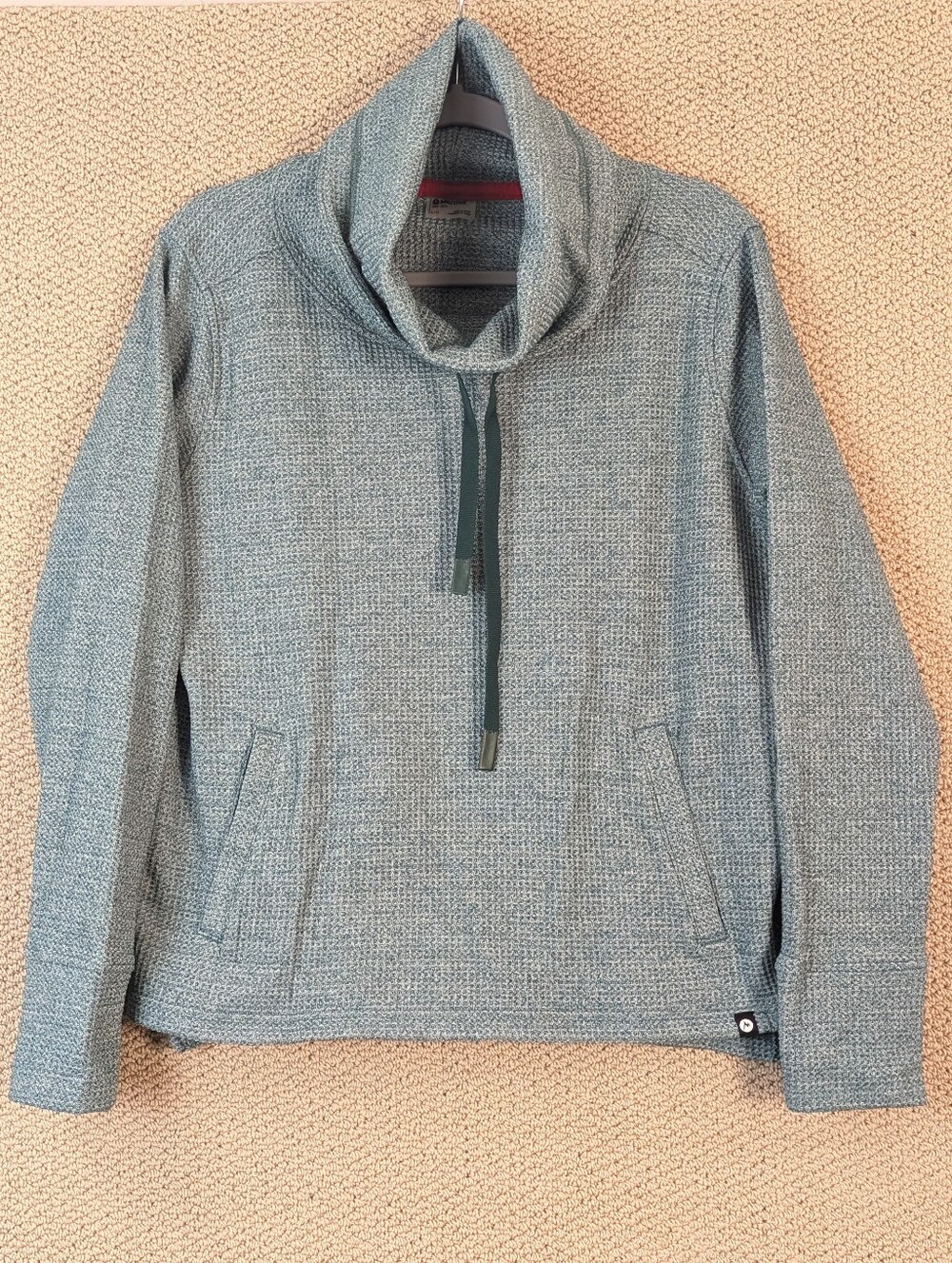 MARMOT Lorraine Pullover Botanical Garden Teal Large Cowl Neck Long Sleeve